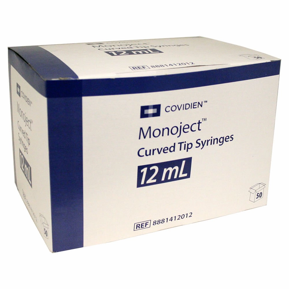 Rx Ideal Syringe, 12cc Curved Tip, 50ct