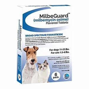 Rx MilbeGuard (milbemycin oxime) Broad Spectrum Parasiticide for Dogs & Cats