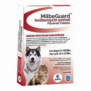 Rx MilbeGuard (milbemycin oxime) Broad Spectrum Parasiticide for Dogs & Cats