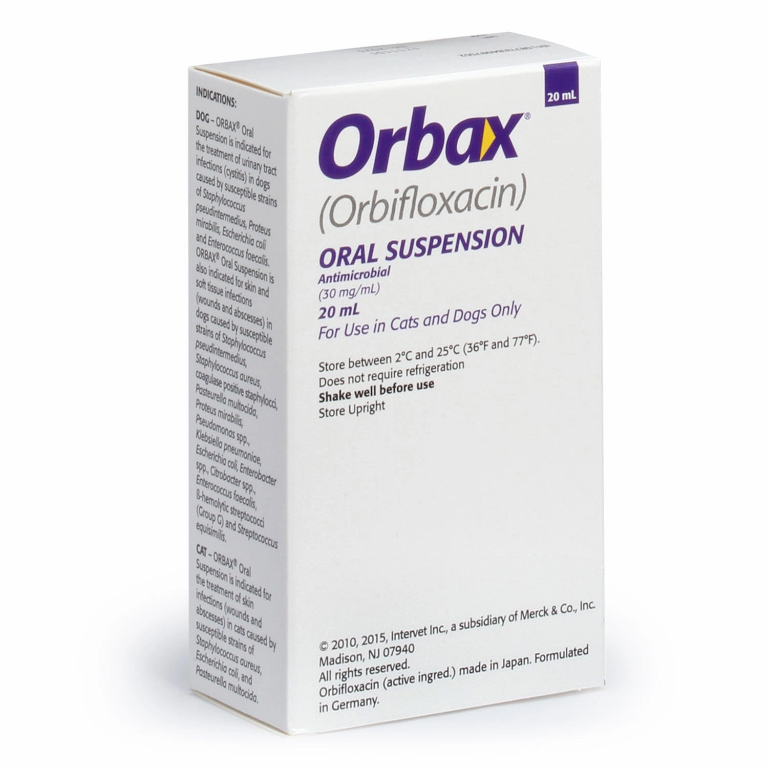 Rx Orbax (orbifloxacin) Oral Suspension for Dogs & Cats, 20mL Bottle