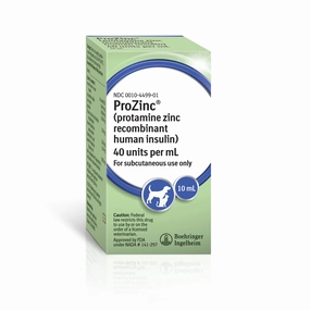 Rx ProZinc (protamine zinc recombinant human insulin) Injection for Dogs & Cats, 40 units/ml, 10ml Vial