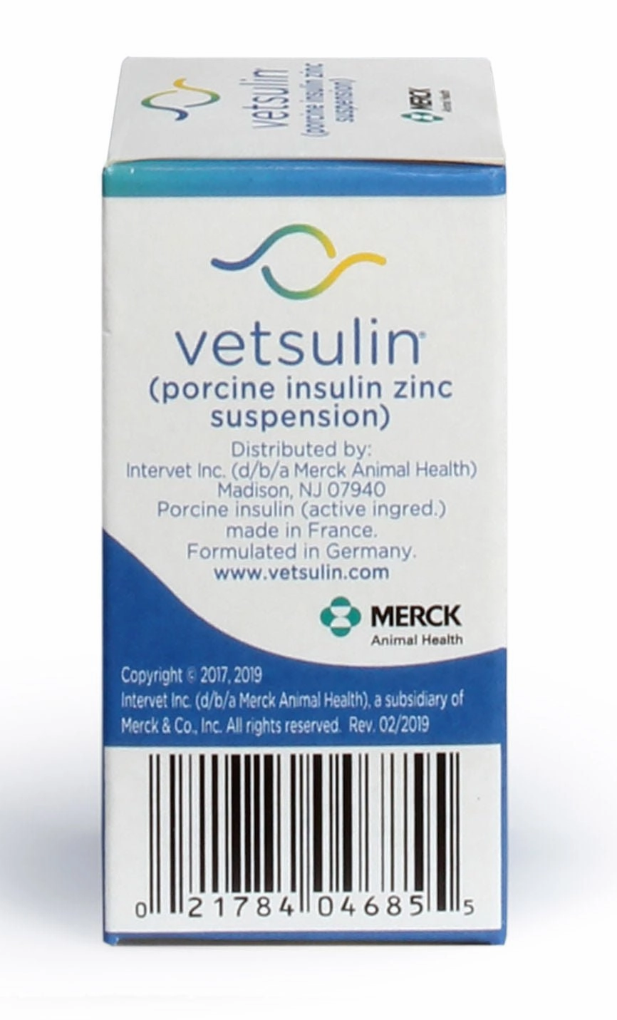 Rx Vetsulin (porcine insulin zinc suspension) for Dogs & Cats, 40 units/mL Injectable, 10 mL