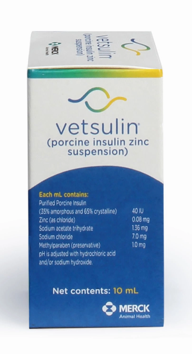 Rx Vetsulin (porcine insulin zinc suspension) for Dogs & Cats, 40 units/mL Injectable, 10 mL