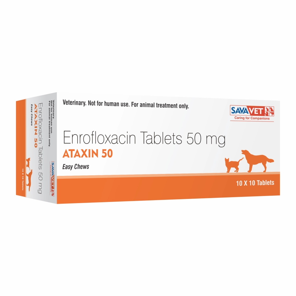 Savavet Ataxin (Enrofloxacin) Tablet (Pack of 10) And Intas Pomisol Ear Drops for Dogs & Cats (15ml) Combo