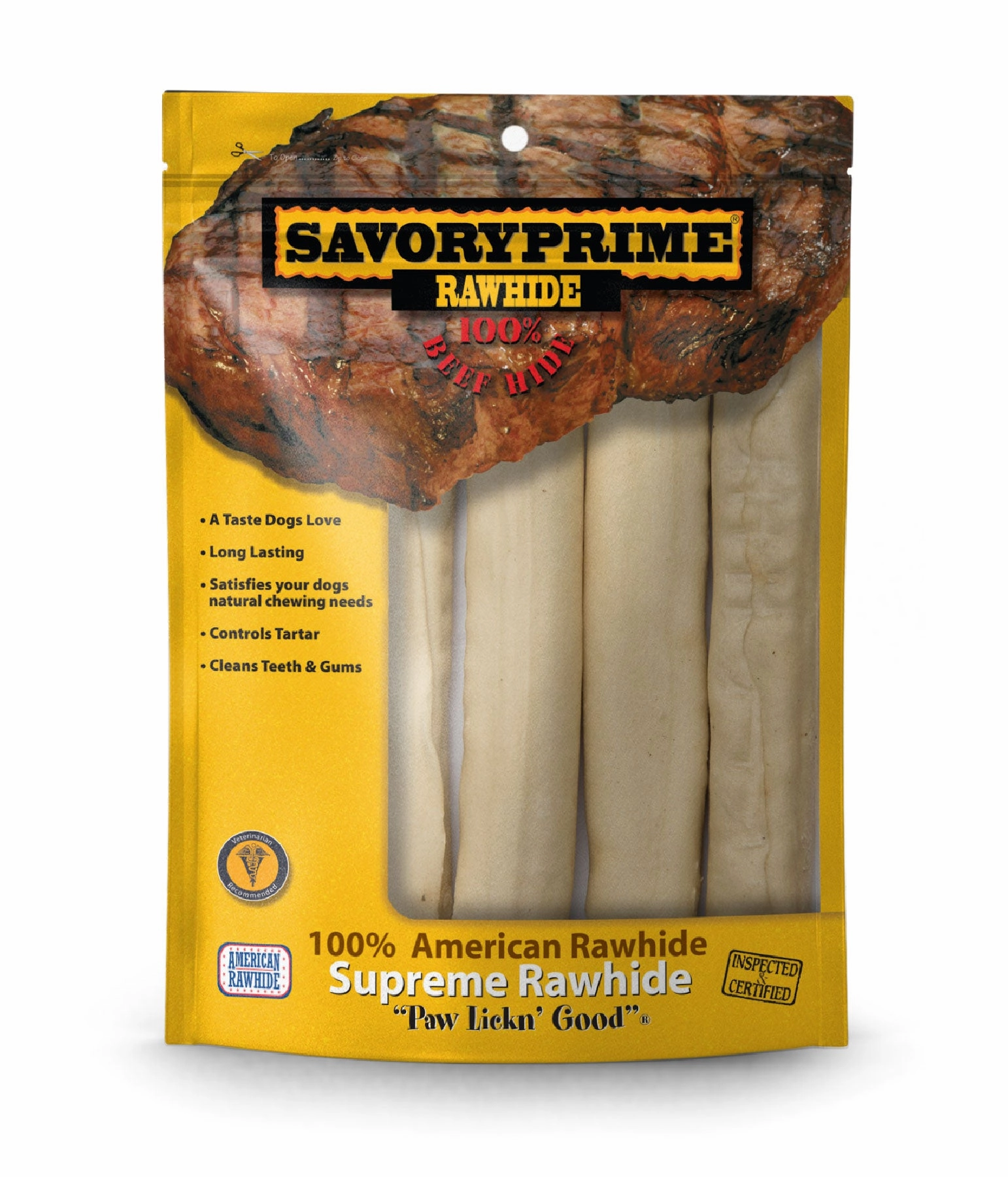 Savory Prime 10 Supreme Retriever Roll White for Dogs - 4 pk