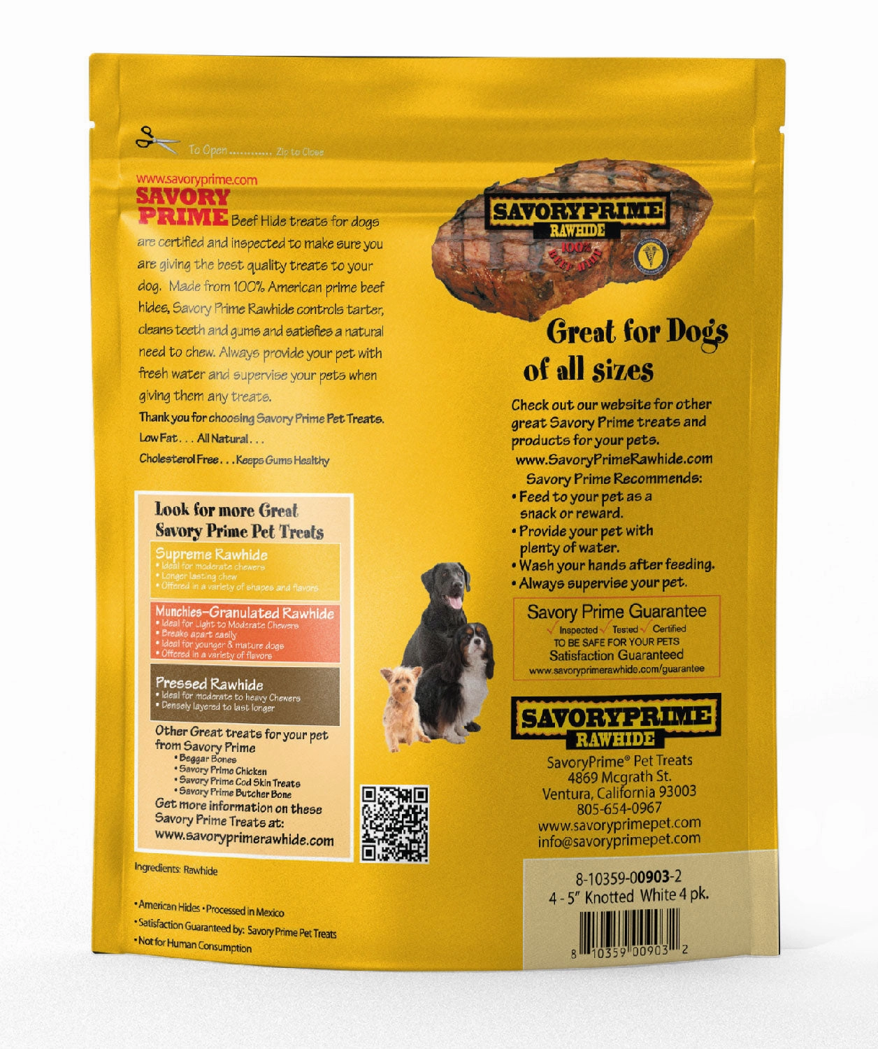 Savory Prime 4-5 AMERICAN Supreme Knotted Bone White for Dogs - 4 pk