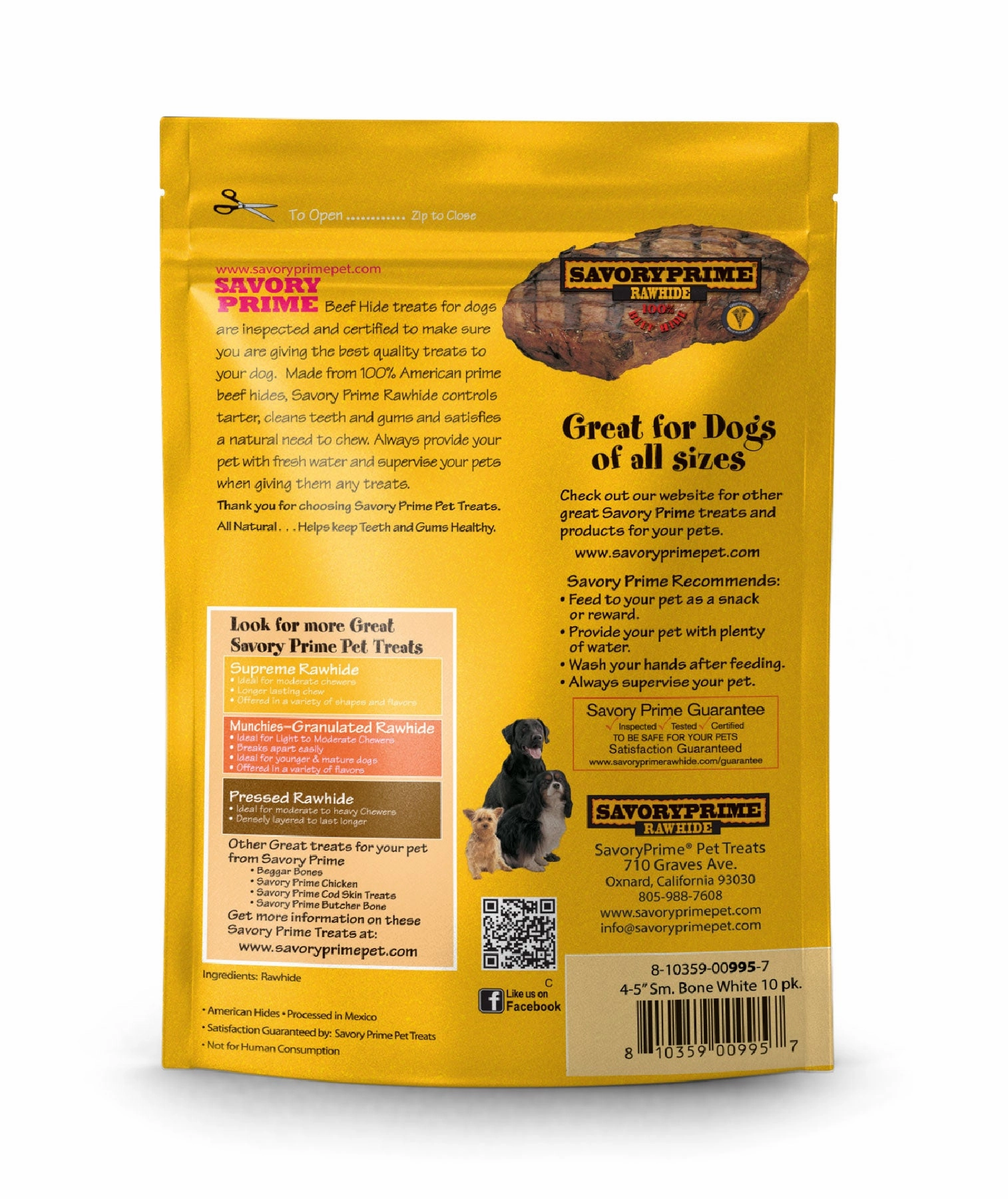 Savory Prime 4-5 Small Bone Value Pack White for Dogs - 10 pk