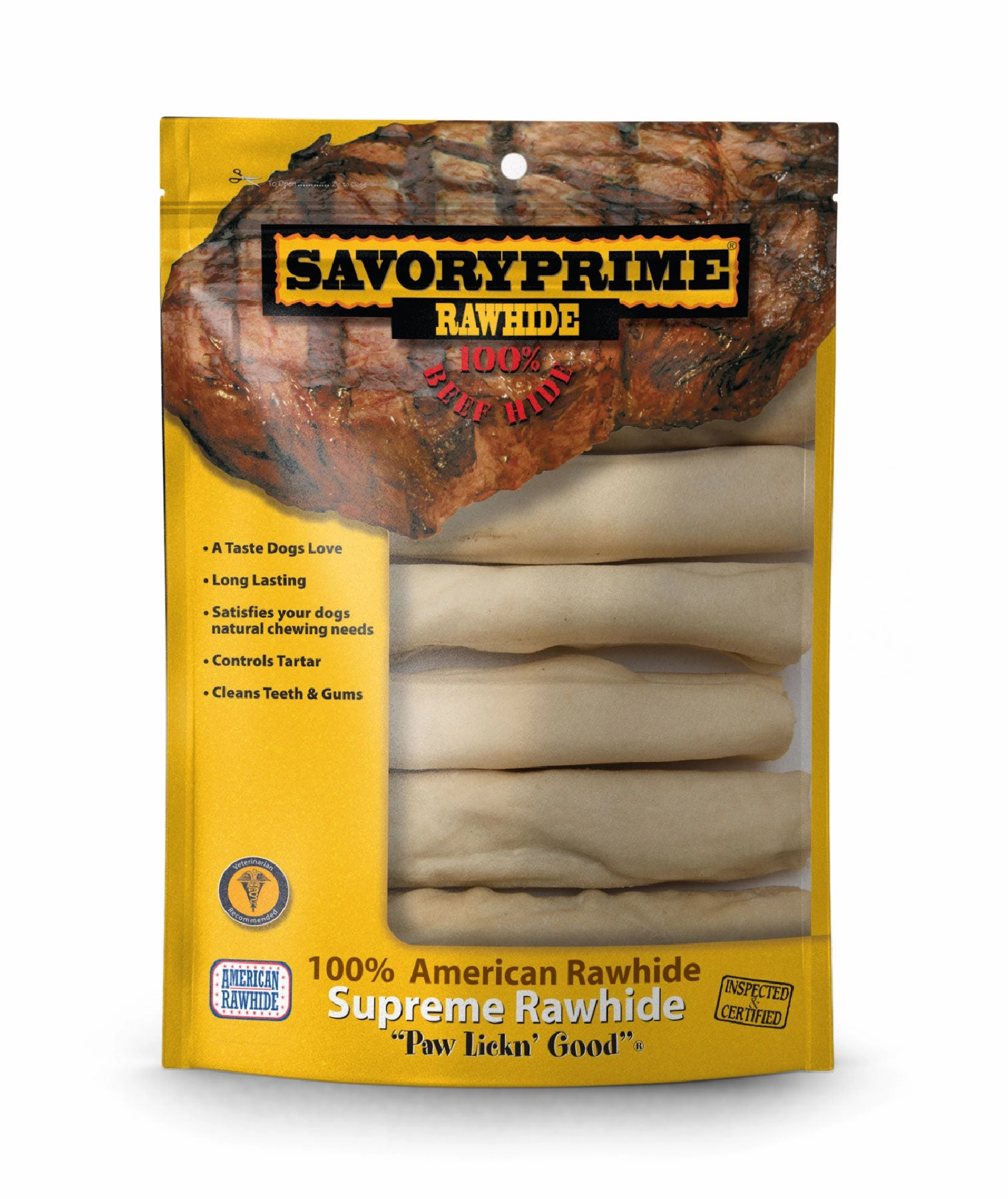 Savory Prime 6 Supreme Retriever Roll White for Dogs - 6 pk