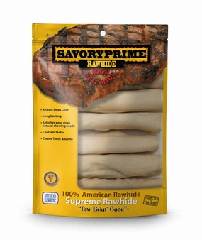 Savory Prime 6 Supreme Retriever Roll White for Dogs - 6 pk