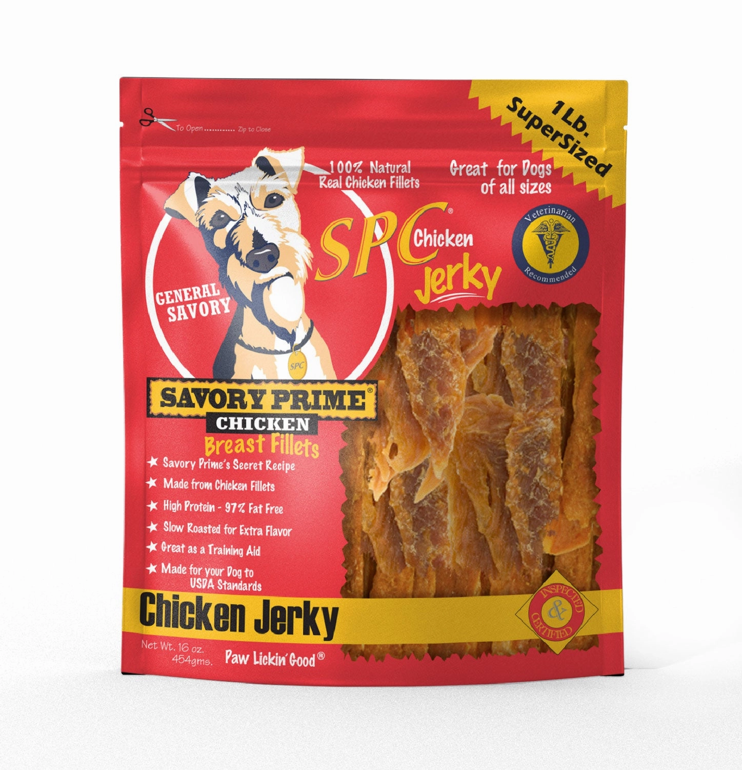 Savory Prime Natural Chicken Jerky Dog Treat 16oz