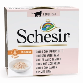 Schesir Chicken With Ham In Natural Gravy Grain-Free Adult Canned Cat Food 70g