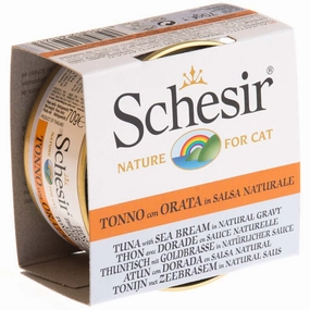 Schesir Tuna With Sea Bream In Natural Gravy Grain-Free Adult Canned Cat Food 70g