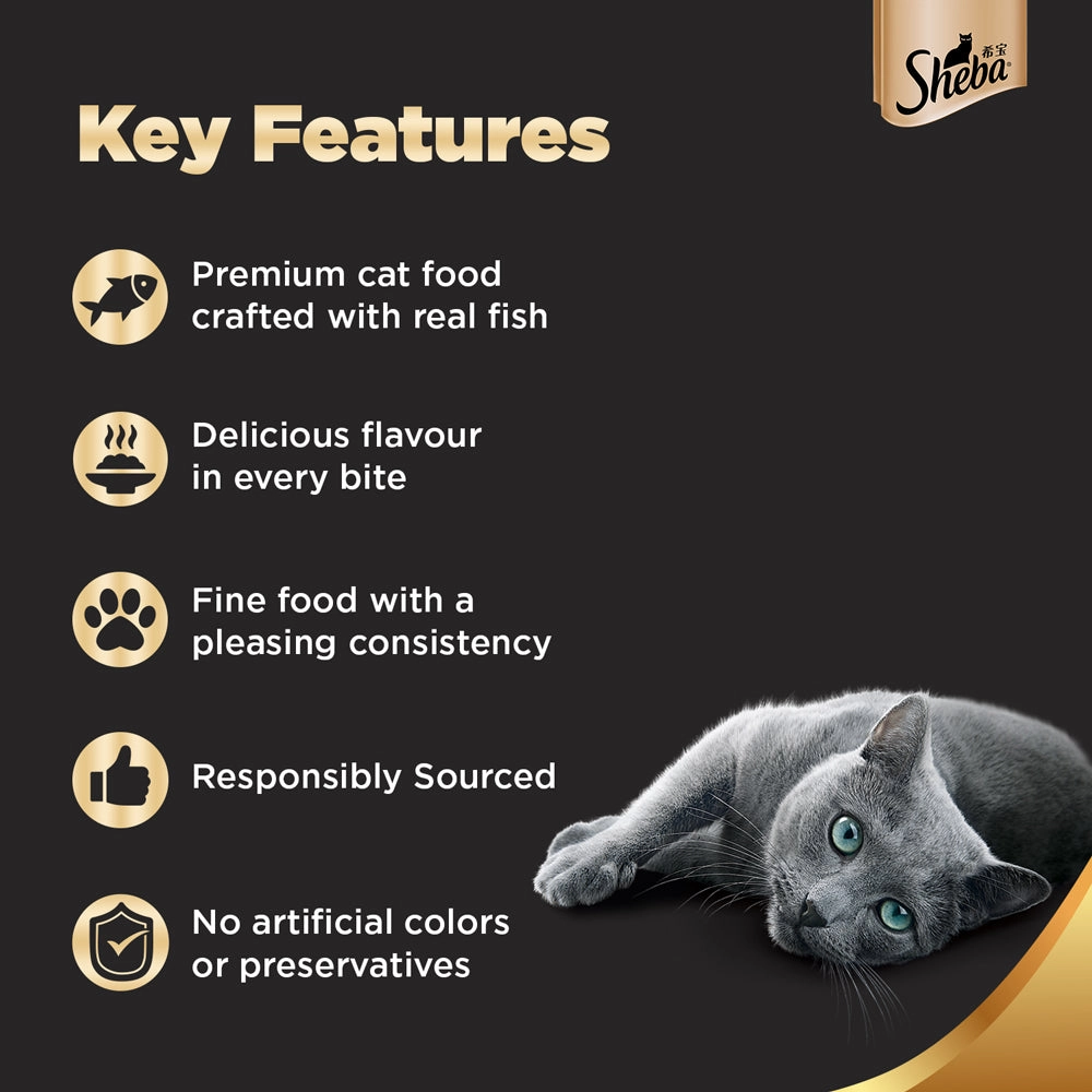 Sheba Chicken With Tuna In Gravy Rich Premium Adult Fine Wet Food and Chicken Flavour Irresistible All Life Stage Cat Dry Food Combo