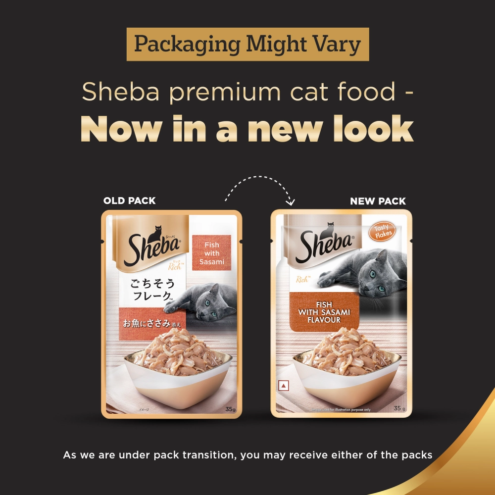 Sheba Skipjack & Salmon Fish, Maguro & Bream and Fish with Sasami Flake Premium Cat Wet Food Combo