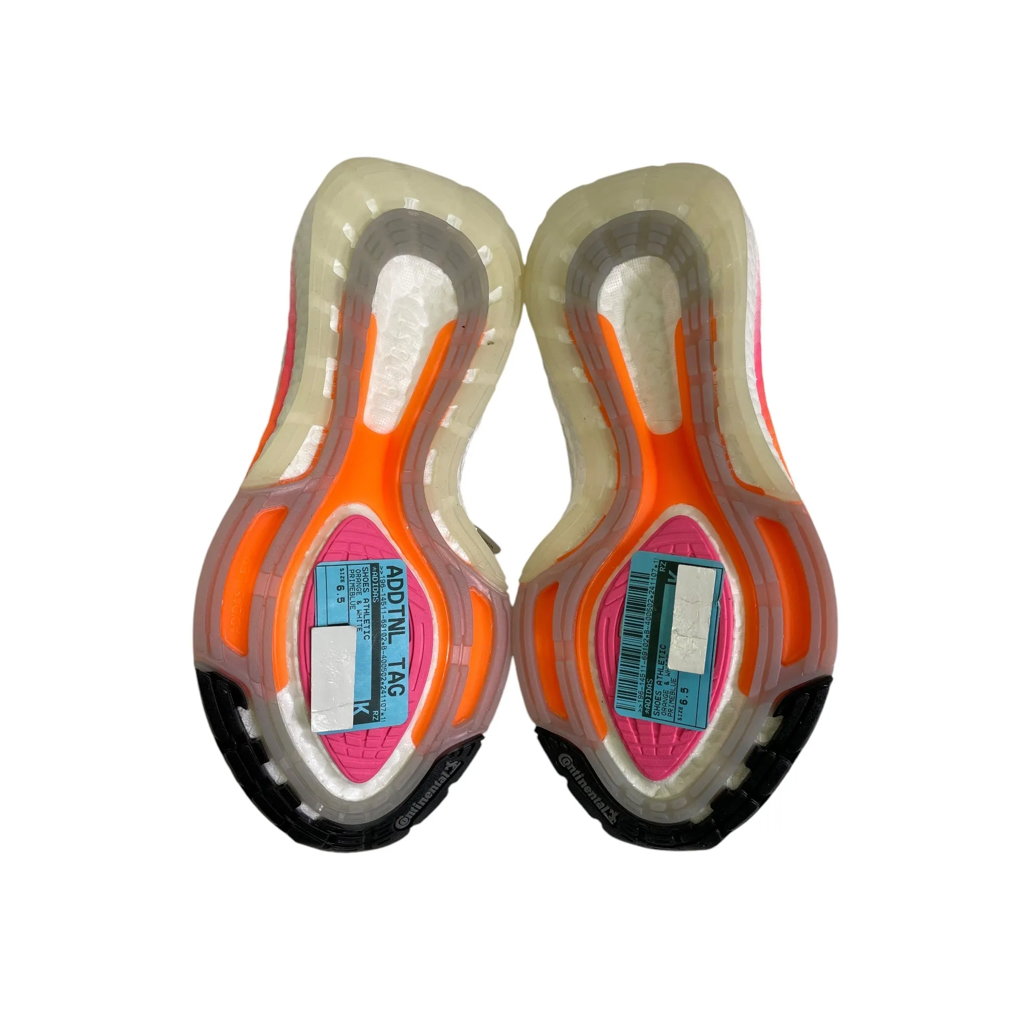 Chaussures de sport Adidas en orange et blanc, Taille : 6.5