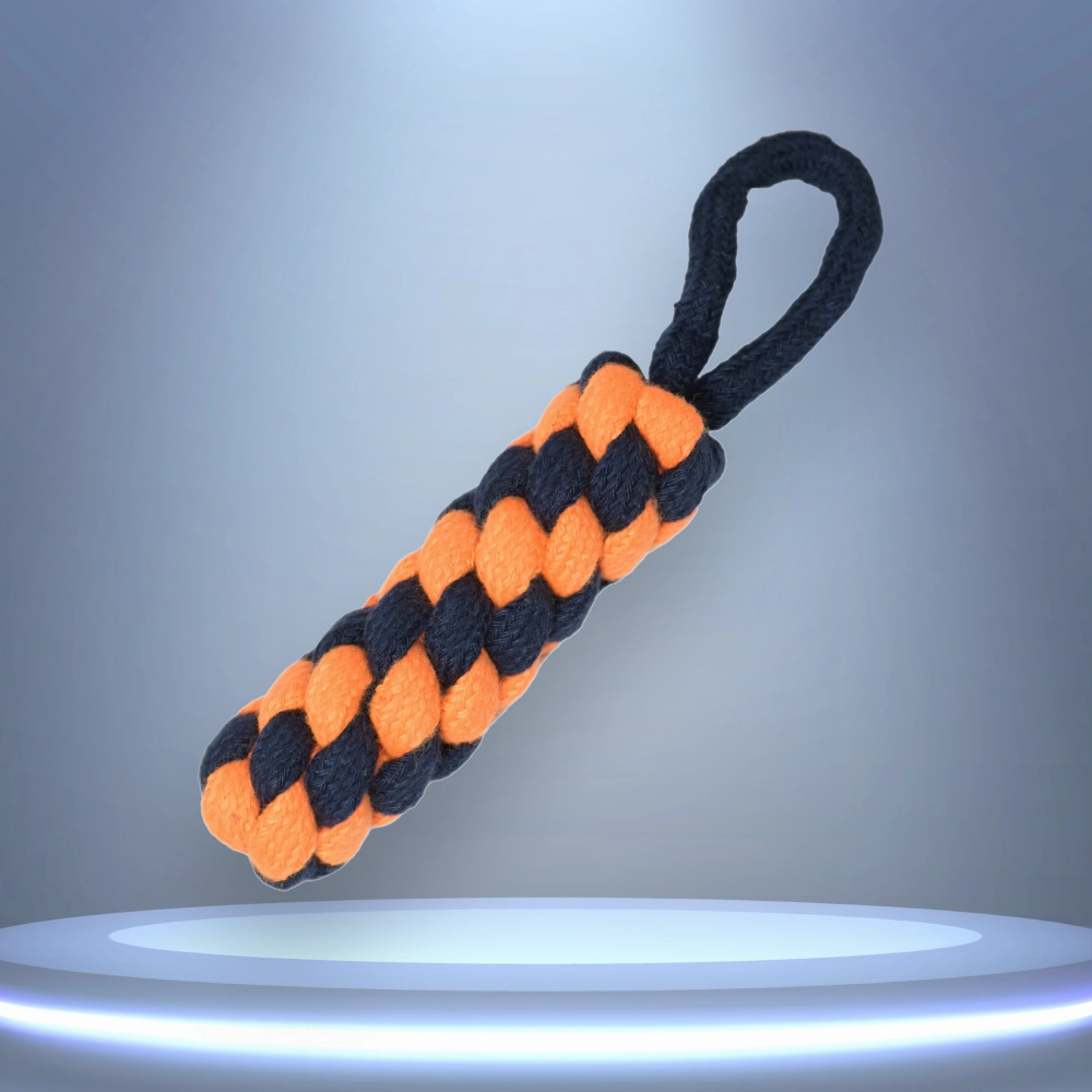 Skatrs Dummy Knotted Rope Chew Toy for Dogs and Cats (Blue/Orange)