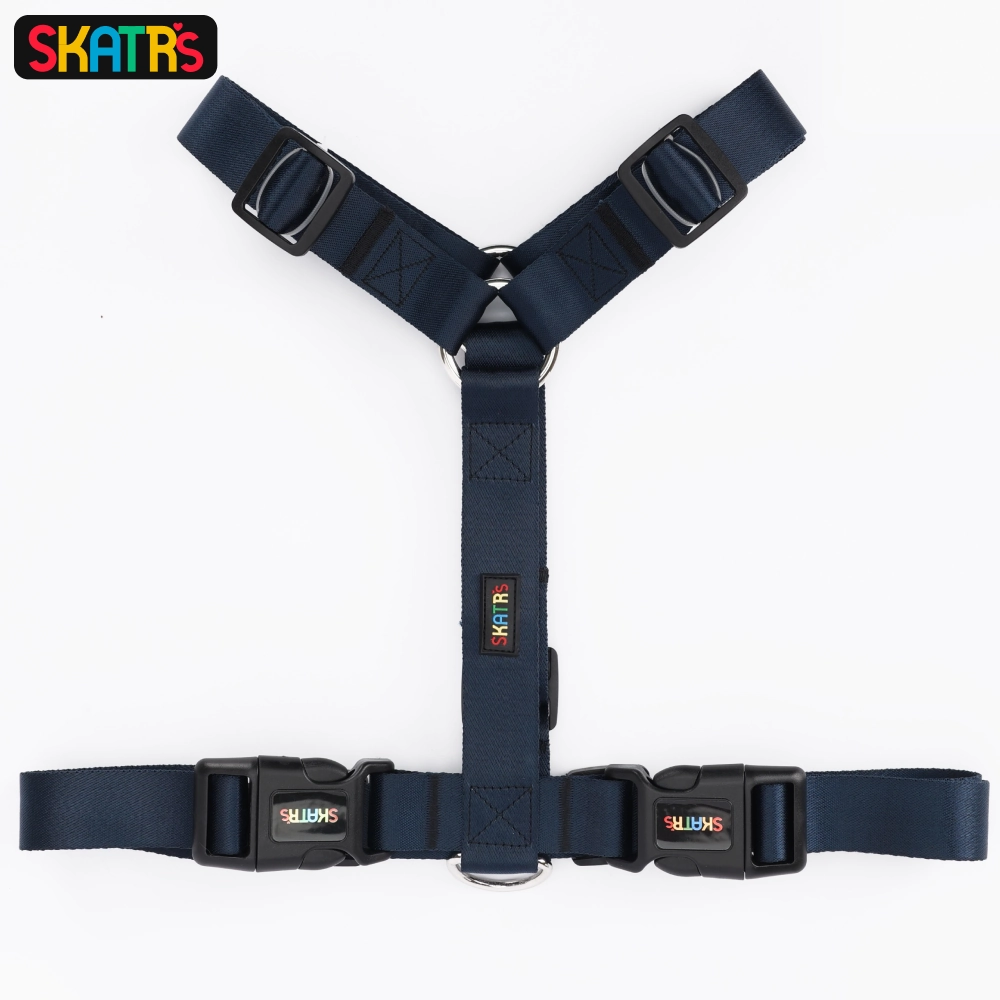 Skatrs Premium H Harness for Dogs (Midnight Blue)