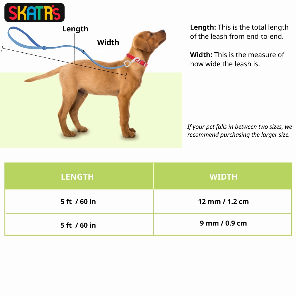 Skatrs Reflective Nylon Rope Leash for Dogs (Black/Red)