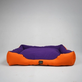 Skatrs Square Shaped bed for Dogs & Cats (Orange/Purple)