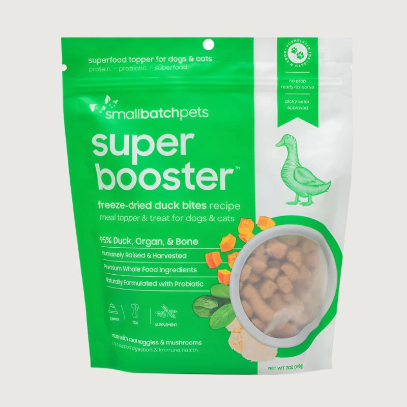 SMALLBATCH Super Booster Duck Bites Treat for Dogs and Cats