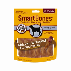 SmartBones Dog Treat Chicken Wrapped Stuffed Twistz 10pk