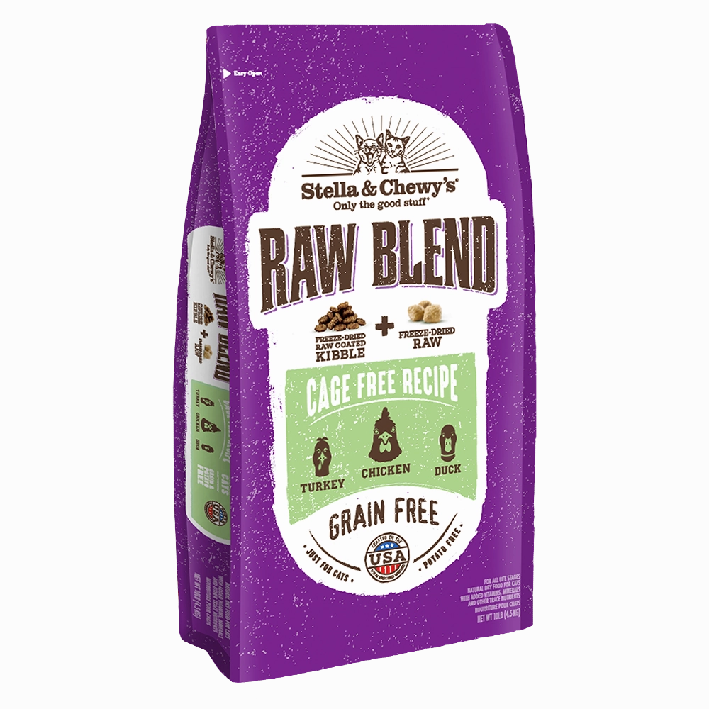 Stella & Chewy's Cat Raw Blend Kibble Cage Free Poultry Recipe 10lb