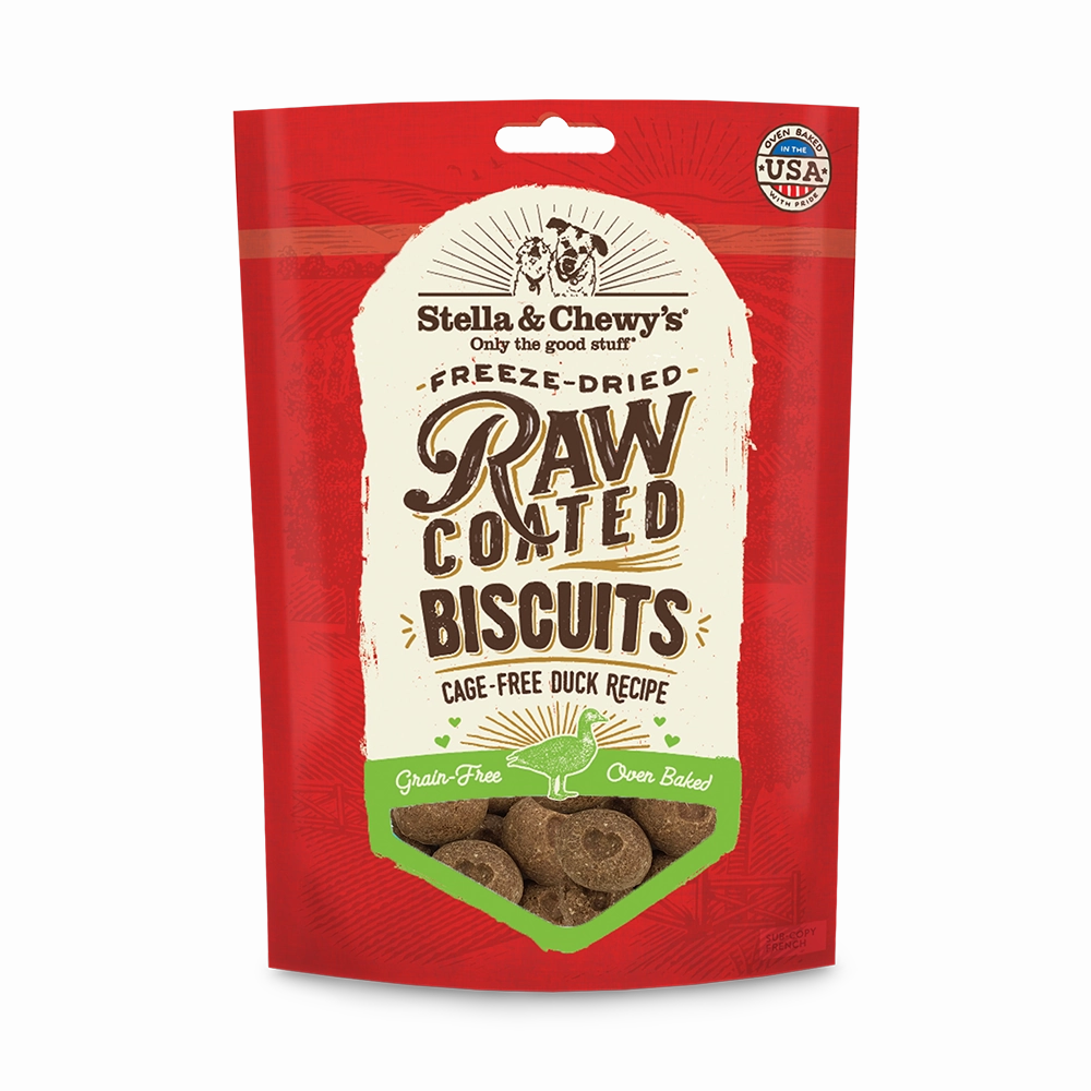 Stella & Chewy's Dog Raw Coated Biscuits - Cage-Free Duck 255g