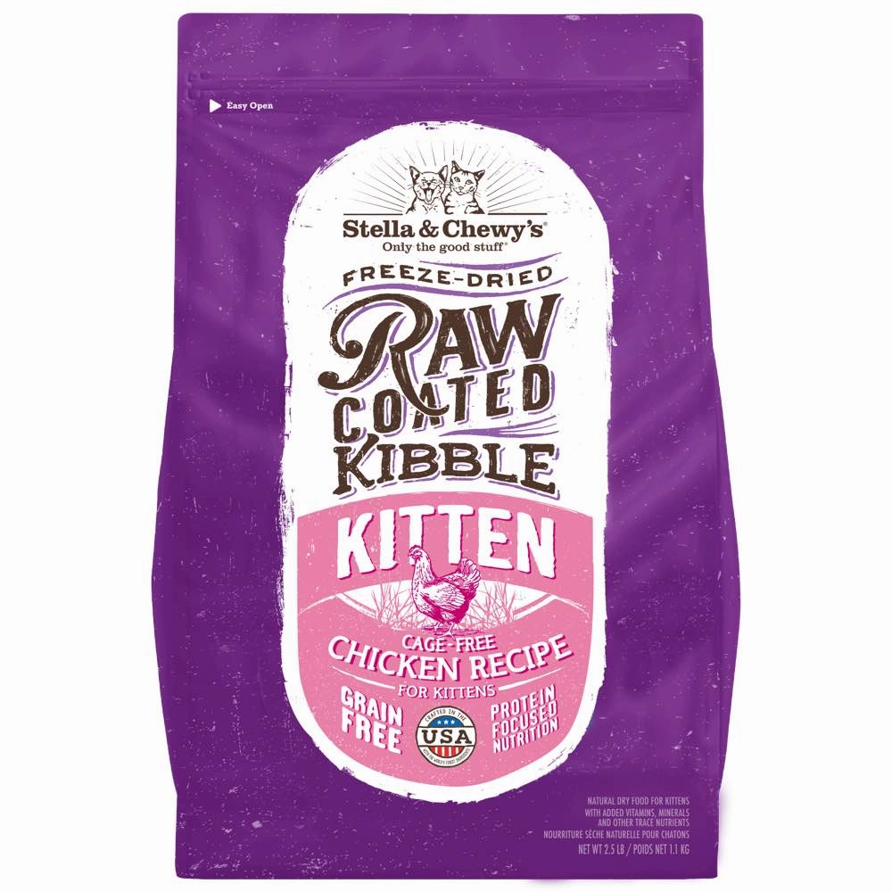 Stella & Chewy's Freeze-Dried Raw Coated Kibble Chicken Kitten Grain-Free Dry Cat Food 5lb (Exp 3Dec25)