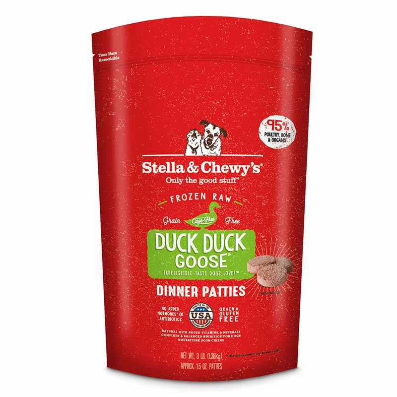 STELLA & CHEWY'S Frozen Raw Duck Duck Goose Dinner Patties for Dogs