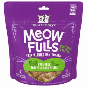 Stella & Chewys Meowfulls Turkey & Duck Recipe Freeze-Dried Cat Treats 1.5oz