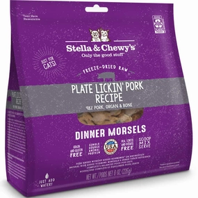 Stella & Chewys Plate Lickin' Pork Dinner Morsels Grain-Free Freeze-Dried Raw Cat Food
