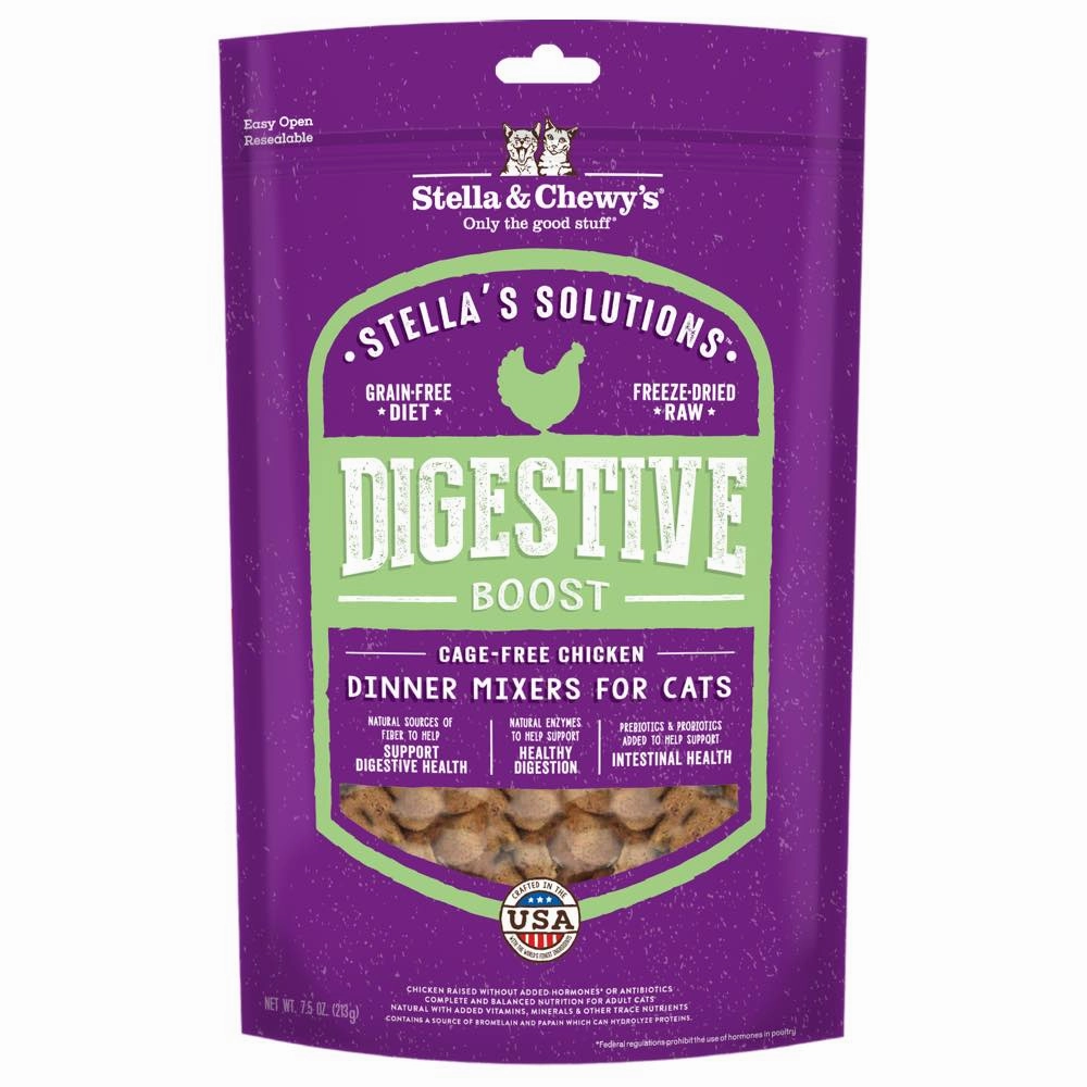 Stella & Chewys Stella's Solutions Digestive Boost Chicken Freeze-Dried Cat Food 7.5oz