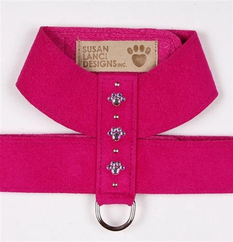 Susan Lanci Crystal Paw Collection Tinkie Ultrasuede Dog Harnesses - Many Colors
