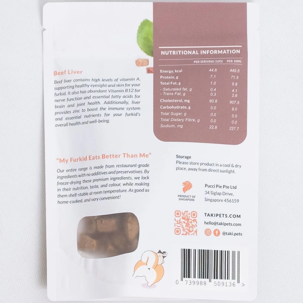 Taki Beef Liver Freeze-Dried Treats For Cats & Dogs 50g