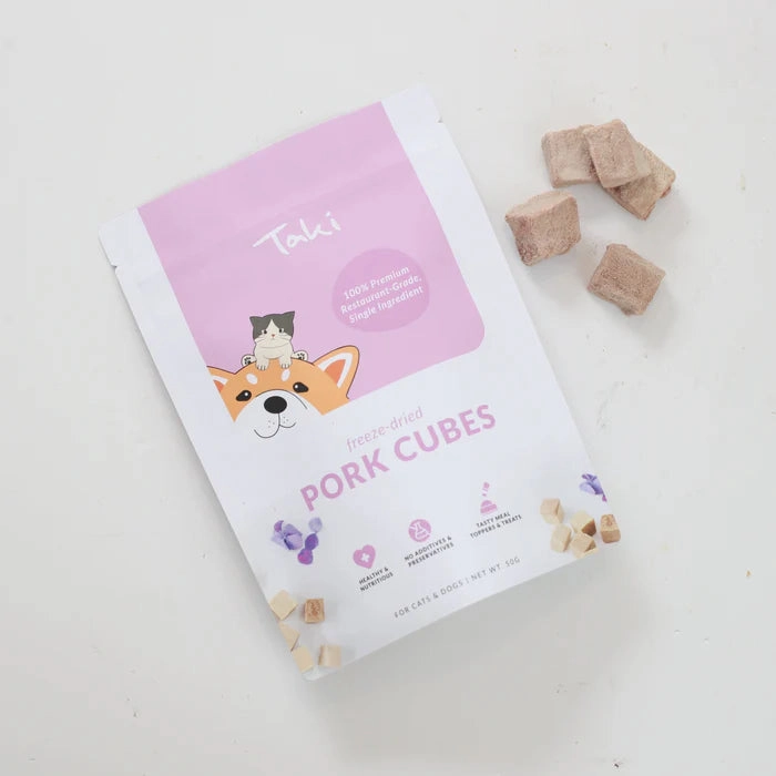 Taki Freeze Dried Treats for Dogs & Cats - Pork Cubes 50g
