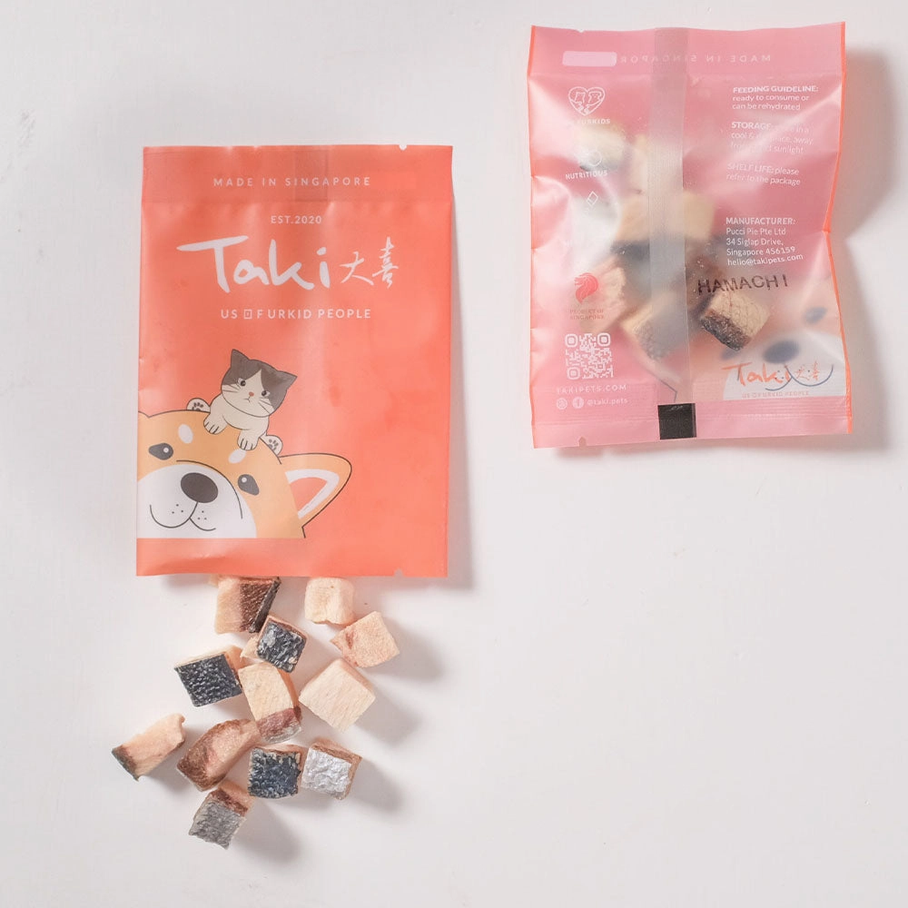 Taki Hamachi Yellowtail Fish Freeze-Dried Treats For Cats & Dogs (1 Packets) 9g
