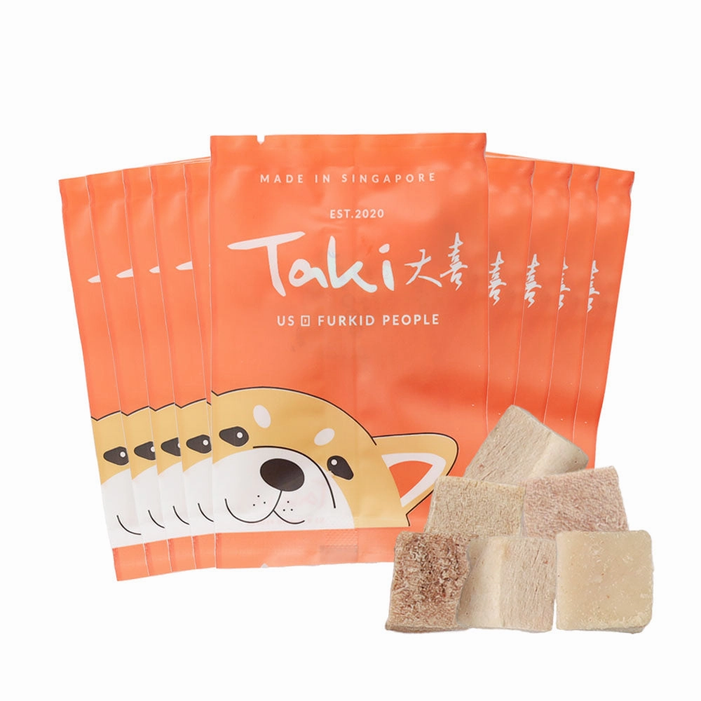 Taki Pork Cubes Freeze-Dried Treats For Cats & Dogs (10 Packets) 100g