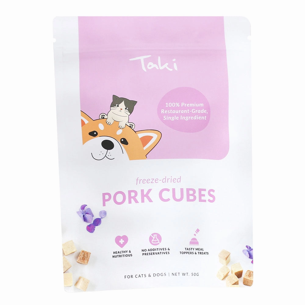Taki Pork Cubes Freeze-Dried Treats For Cats & Dogs 50g