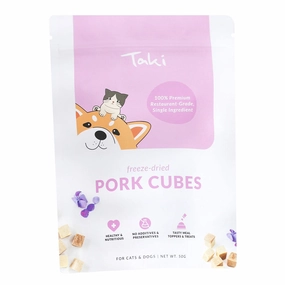 Taki Pork Cubes Freeze-Dried Treats For Cats & Dogs 50g