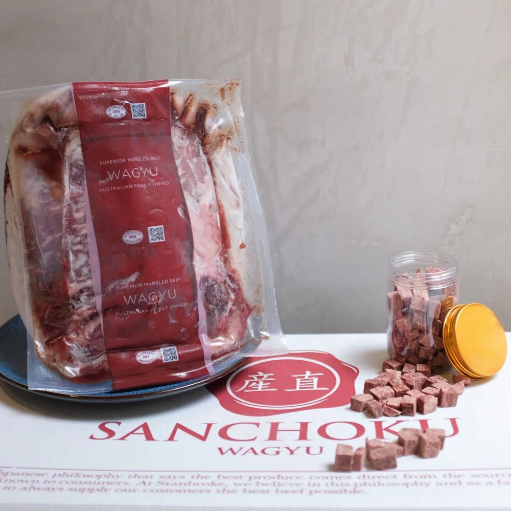Taki Sanchoku Wagyu Beef Cubes Freeze-Dried Treats For Cats & Dogs (10 Packets) 90g