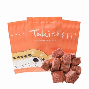 Taki Sanchoku Wagyu Beef Cubes Freeze-Dried Treats For Cats & Dogs (10 Packets) 90g