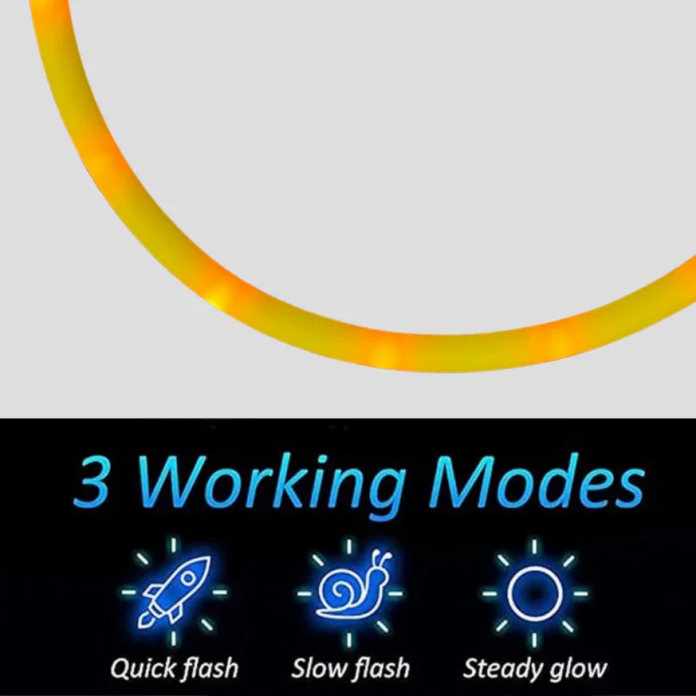Talking Dog Club Flashing Light Collar for Dogs (Yellow)