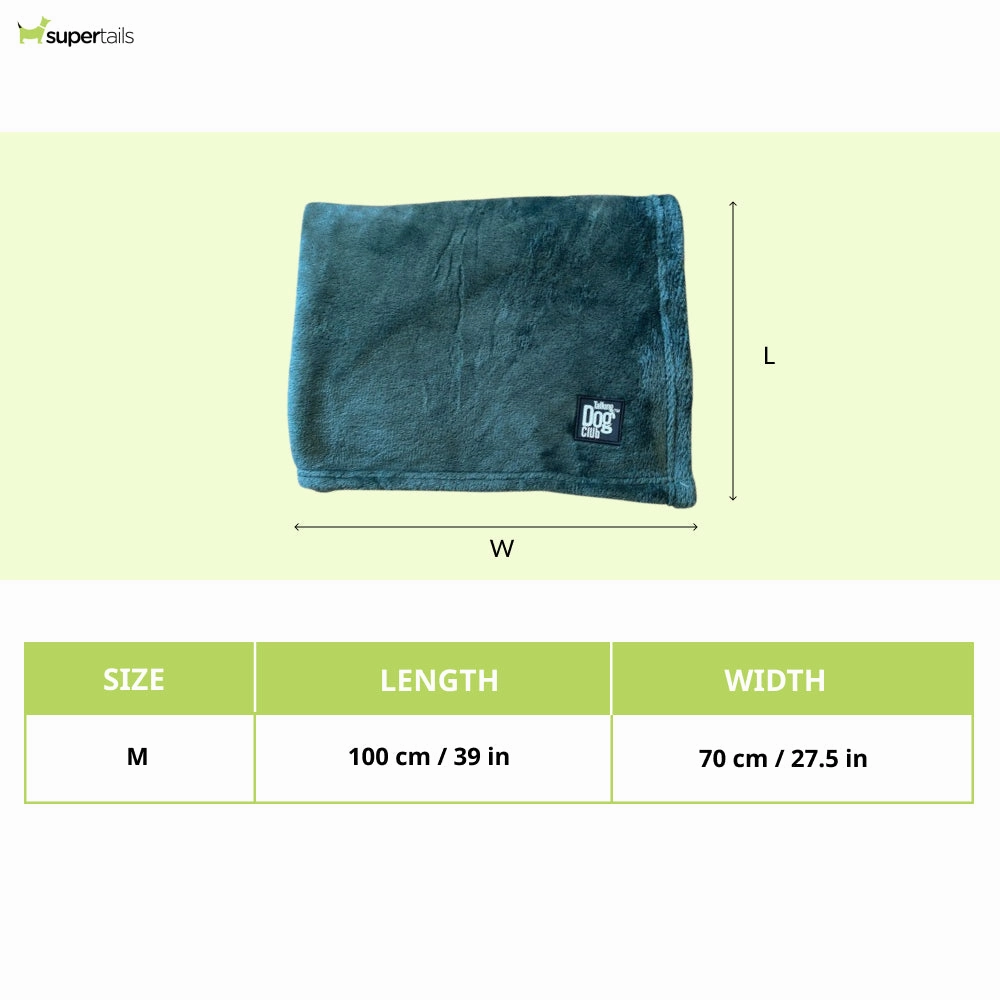 Talking Dog Club Fleece Blanket For Dogs and Cats (Dark Green)
