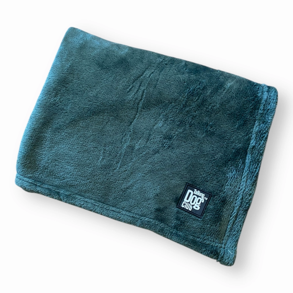Talking Dog Club Fleece Blanket For Dogs and Cats (Dark Green)