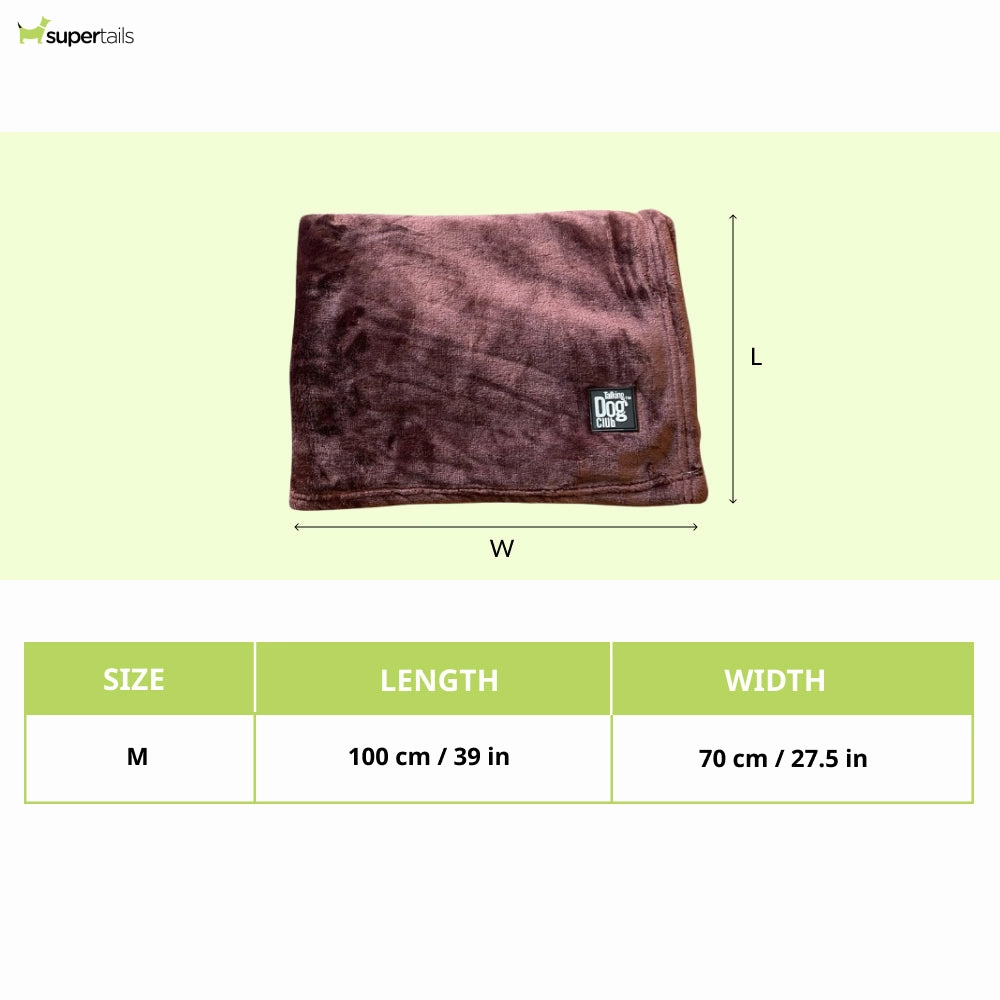 Talking Dog Club Fleece Blanket For Dogs and Cats (Rust Brown)
