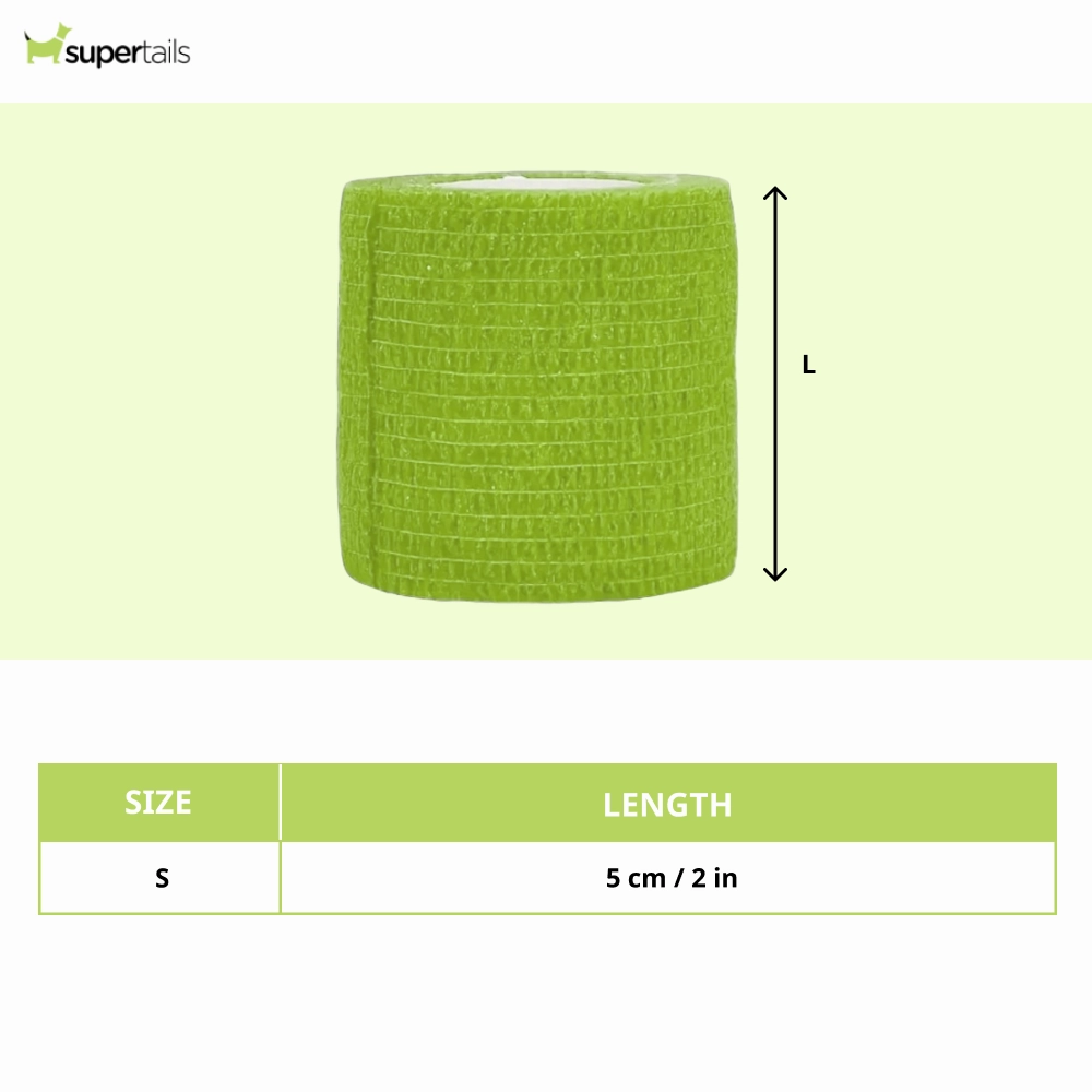 Talking Dog Club Self Adhesive Paws Wraps for Dogs (Neon Green)