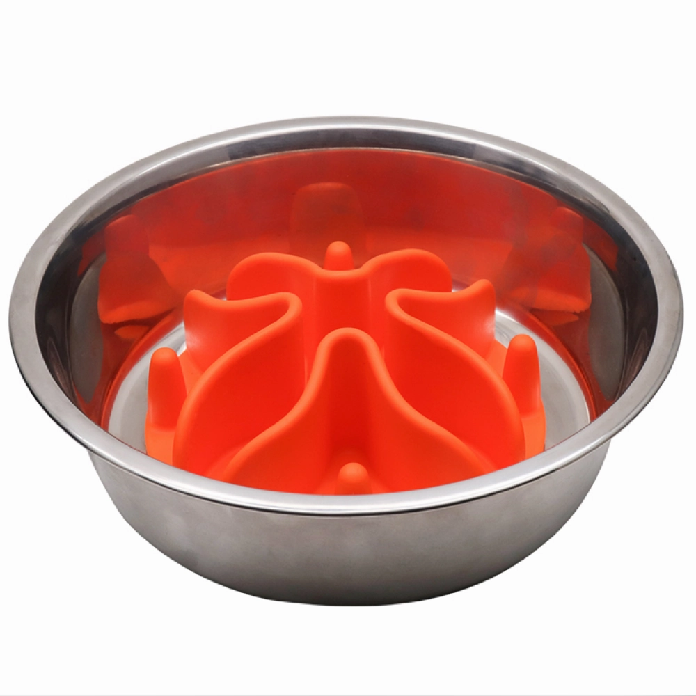 Talking Dog Club Slow Feeder Bowl Attachment for Dogs and Cats (Orange)