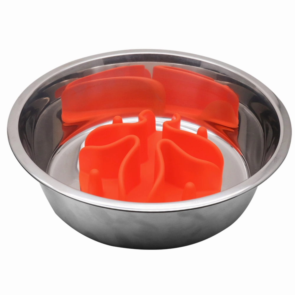 Talking Dog Club Slow Feeder Bowl Attachment for Dogs and Cats (Orange)