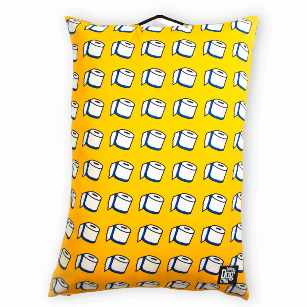 Talking Dog Club TP on my Mind Pillow Bed for Dogs and Cats (Yellow)