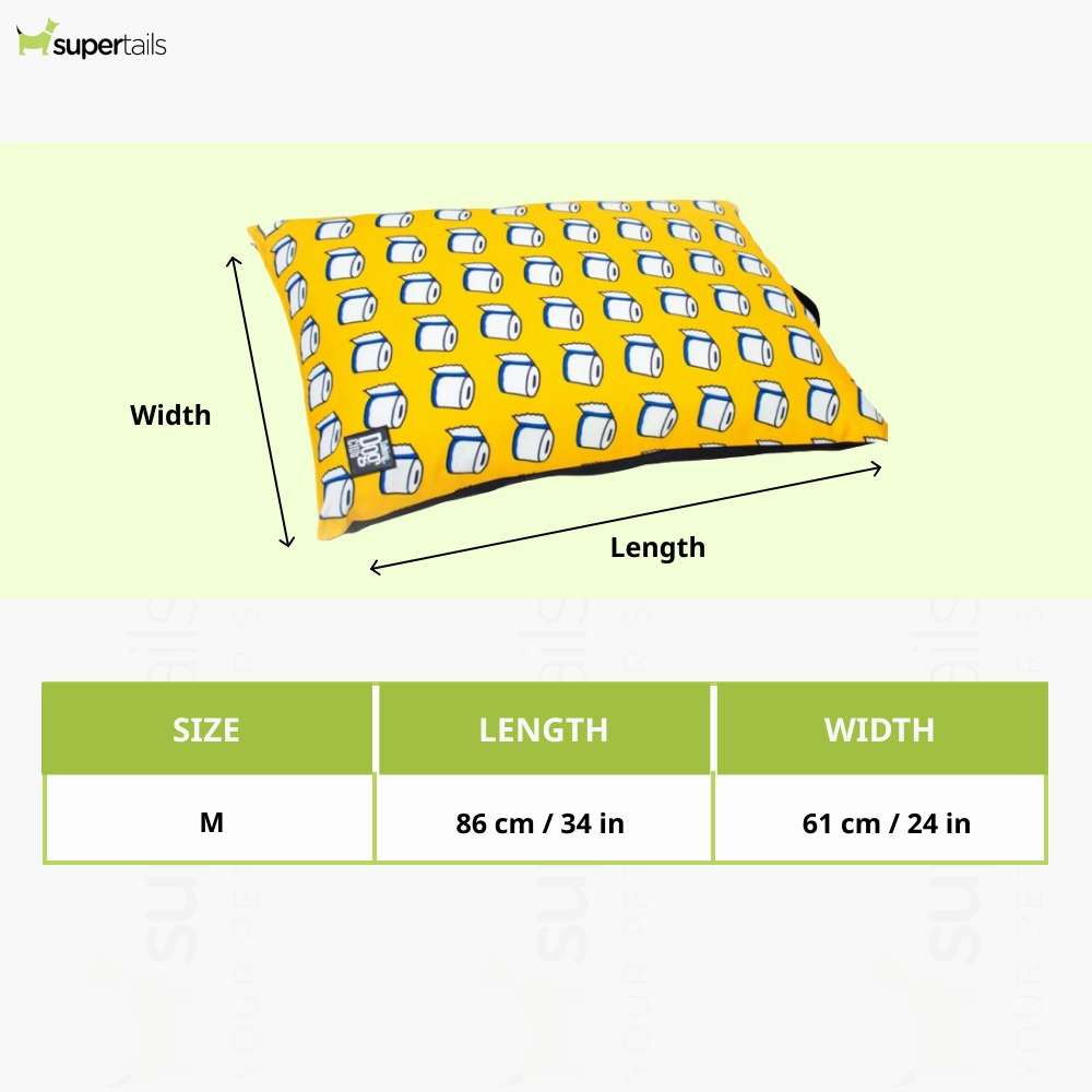 Talking Dog Club TP on my Mind Pillow Bed for Dogs and Cats (Yellow)